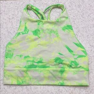 Lululemon Green and Yellow Tie-Dye Sports Bra